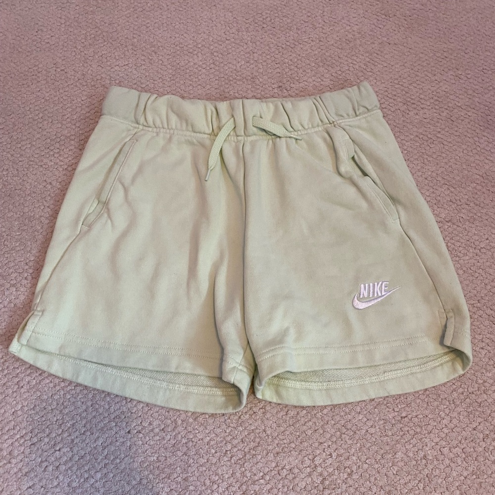 Green nike sweat shorts